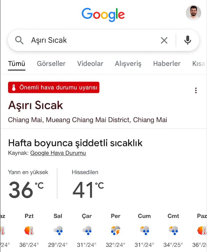 Tayland'da aşırı sıcak günlere dikkat edin.