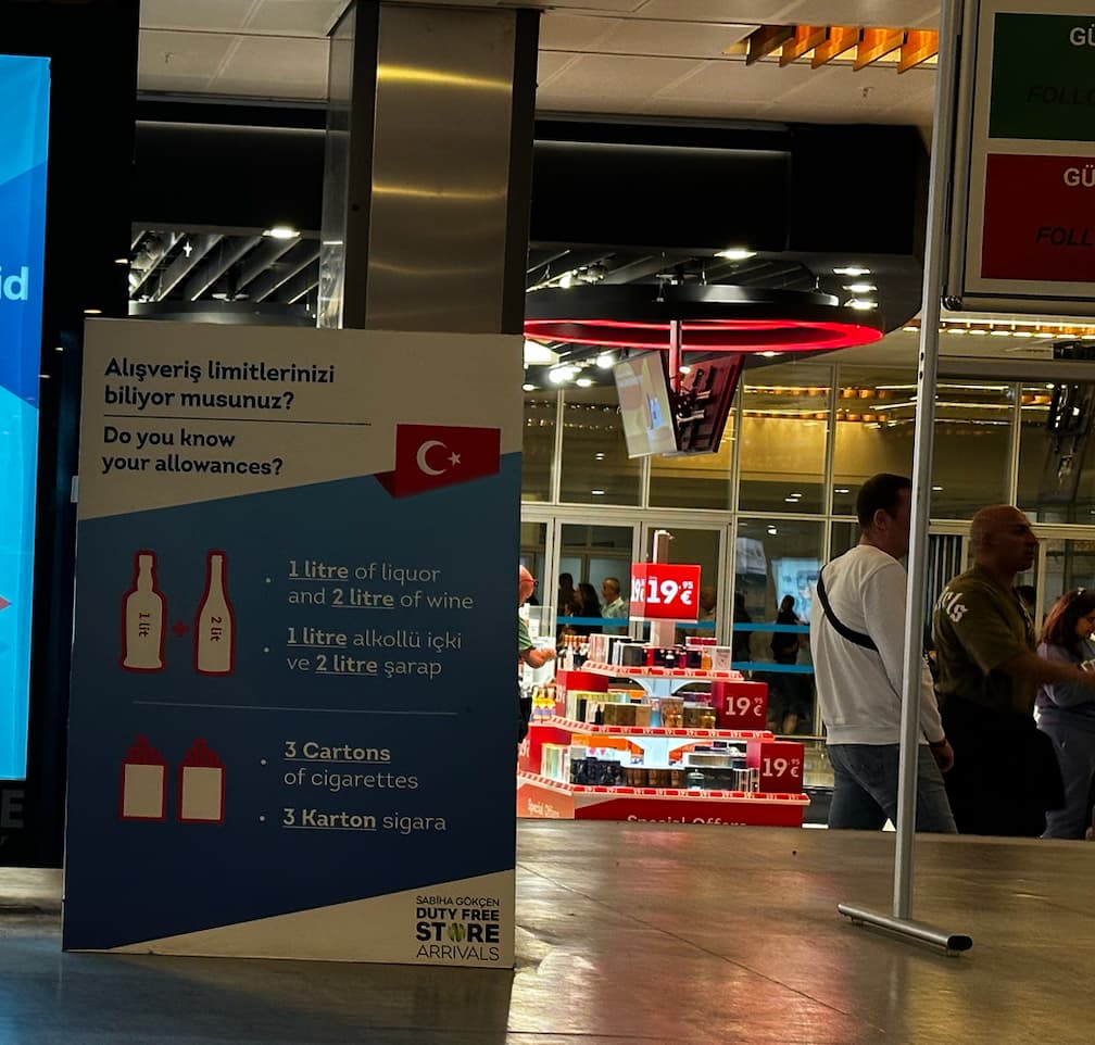 Türkiye dönüşte havalimanındaki alışveriş limitleri