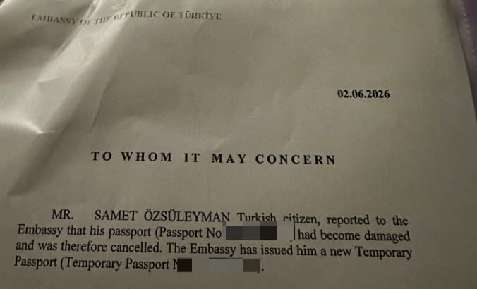 Ülkeye dönmeniz için verilen kağıt.