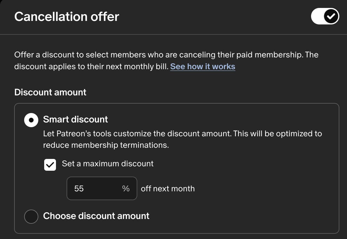 Cancellation offer