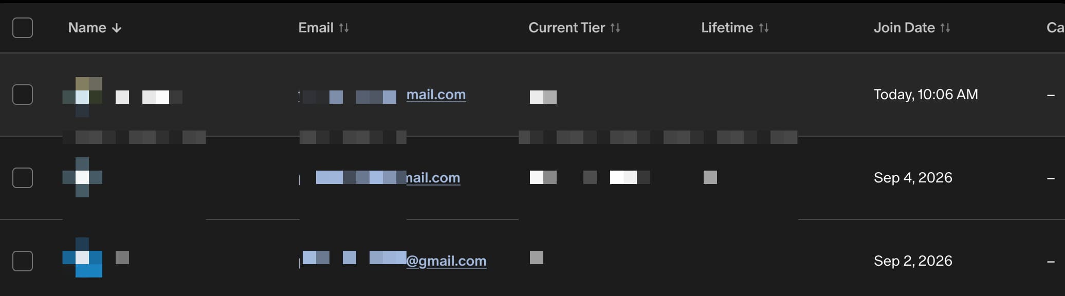 Patreon hedef kitle ekranı.