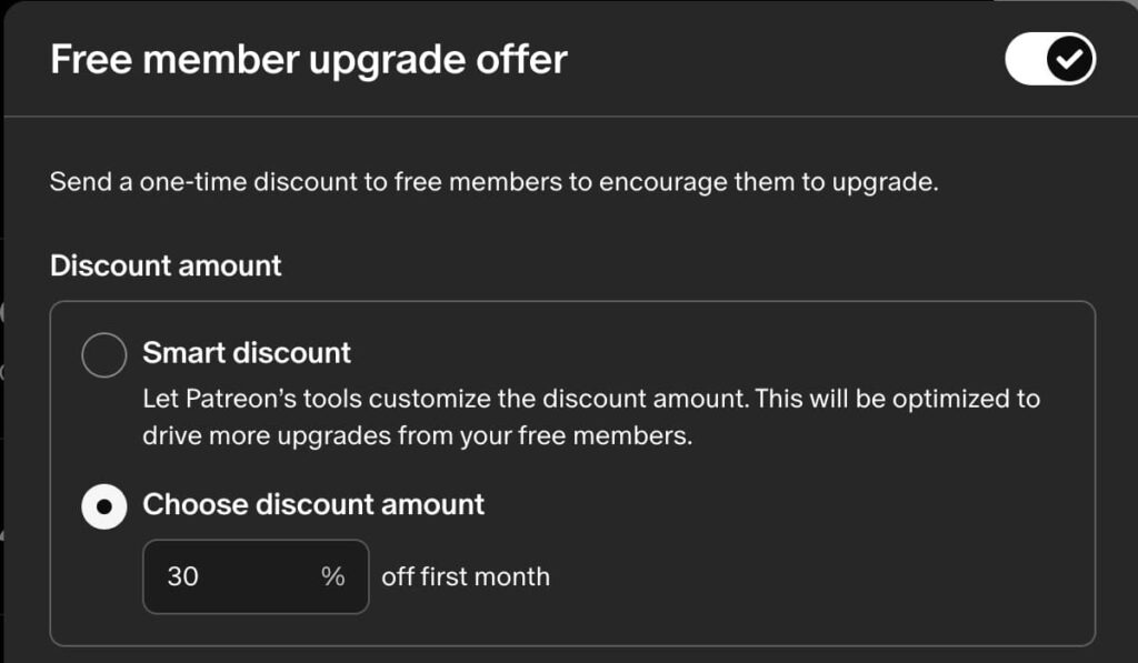 Patreon üyelik tipi yükseltme
